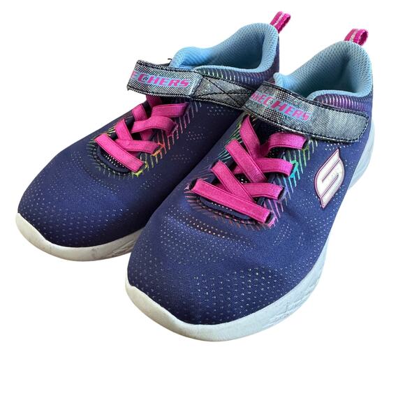 Skechers Girls' Shimmer Blue Multi Size 2 - Picture 1 of 7